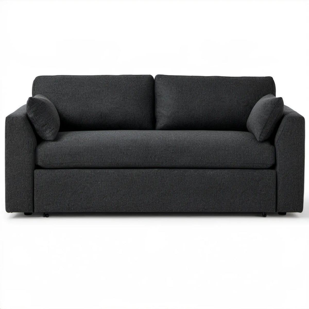 Dwuosobowa sofa rozkładana grafitowa, 155 x 90 x 85 cm