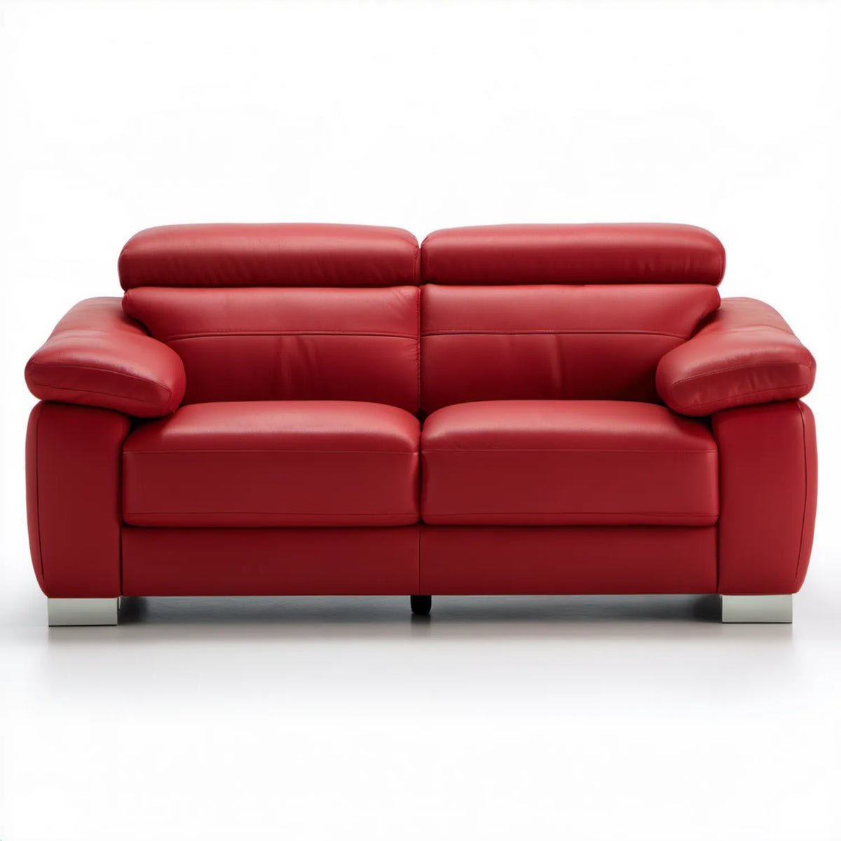 Czerwona sofa dwuosobowa z tapicerką ze skóry syntetycznej PU 170 × 95 × 92 cm