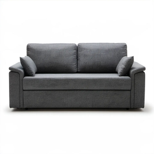 Dwuosobowa sofa z tkaniny poliestrowej, ciemnoszara, 180 × 90 × 85 cm
