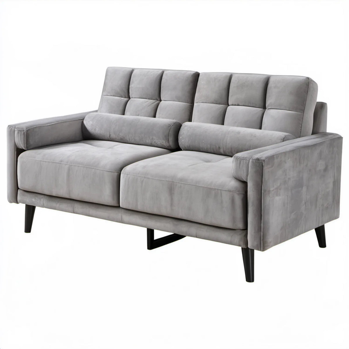 Dwuosobowa sofa z ręcznym odchylaniem, szara/czarna, 180 x 90 x 100 cm