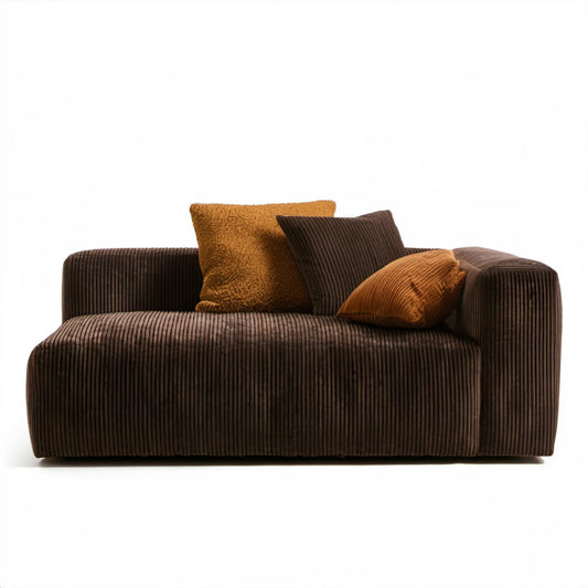 Brązowa sofa dwuosobowa ze sztruksową tapicerką 170 x 90 x 75 cm