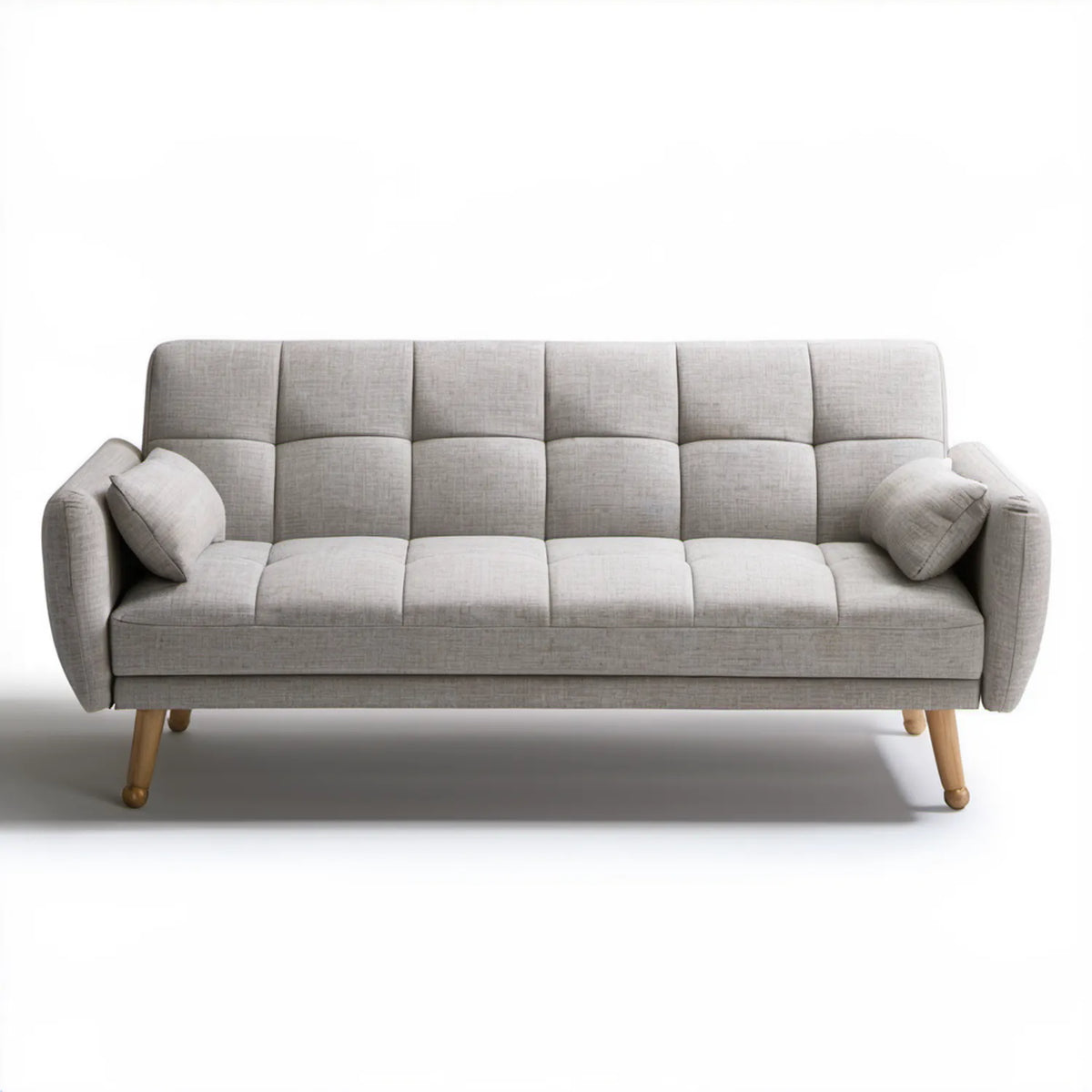 Trzyosobowa sofa tapicerowana jasnoszara 230 x 90 x 92 cm