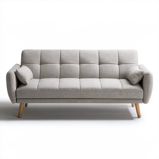Trzyosobowa sofa tapicerowana jasnoszara 230 x 90 x 92 cm