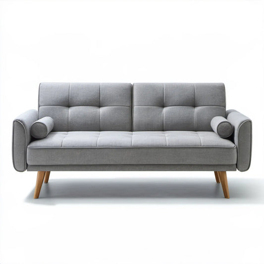 Trzyosobowa tapicerowana sofa szara 200 x 85 x 88 cm